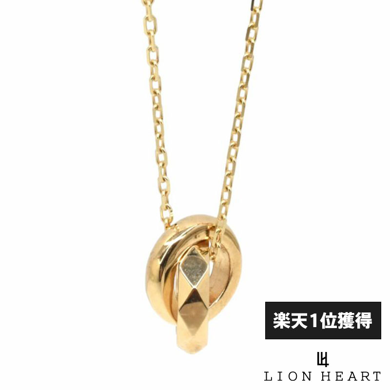 ネックレス ペンダント ライオンハート カッティング ダブルリング プチネックレス K10ゴールド コイン イエローゴールド メンズ ブランド Lion Heart Wayng