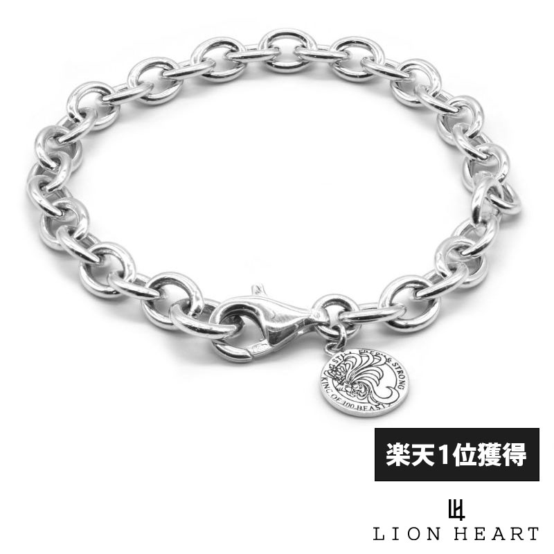 クーポンで10%OFF!26日1時59分まで ライオンハート ボリューム チェーンブレスレット HOWL シルバー925 アズキチェーン アズキ チェーン ブレスレット メンズ ブランド|Wayng