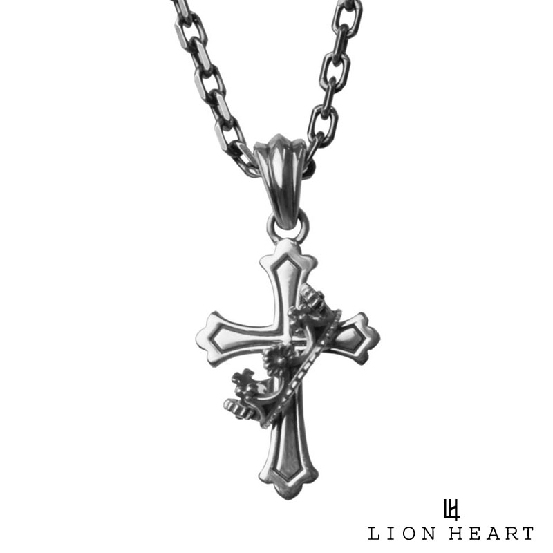 楽天市場】ライオンハート クロス＆クラウン プチネックレス K10