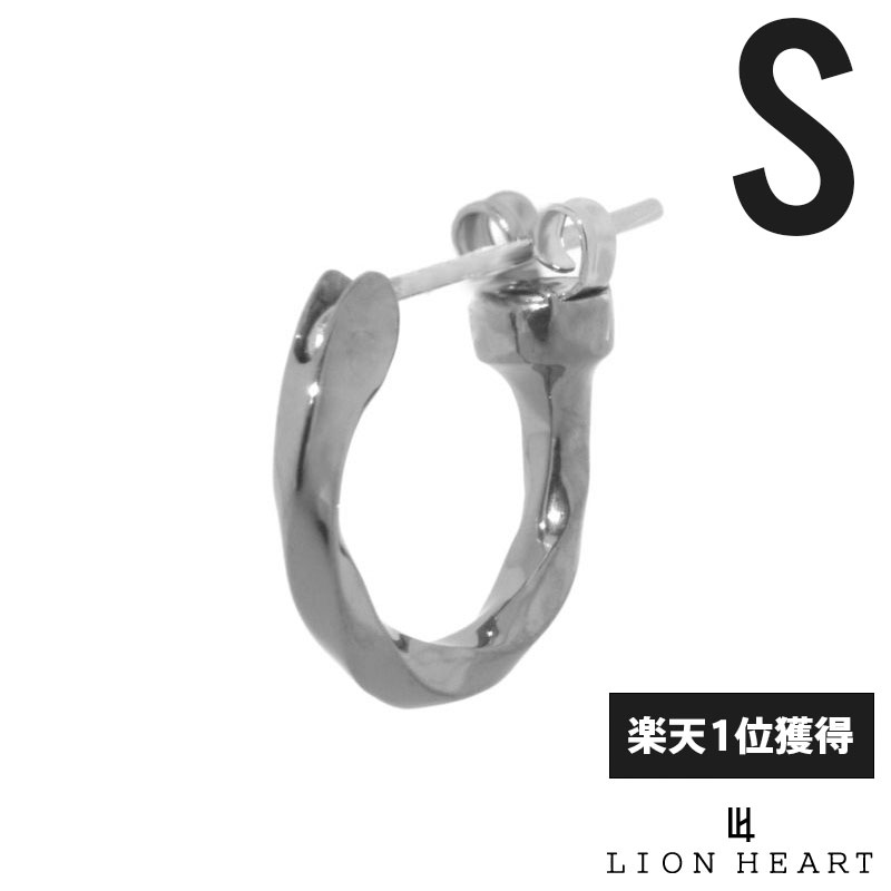 もうすぐ終了！クーポンで10％OFF 17日9時59分まで ライオンハート クロッシング ピアス ツイスト シルバー925 ブラック S 黒 片耳用 1点売り メンズ ブランド