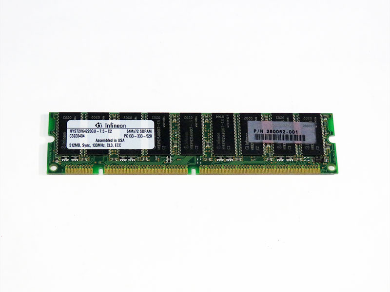 250052-001 COMPAQ 512MB SDRAM Infineon Technologies HYS72V64220GU-7.5-C2【中古】