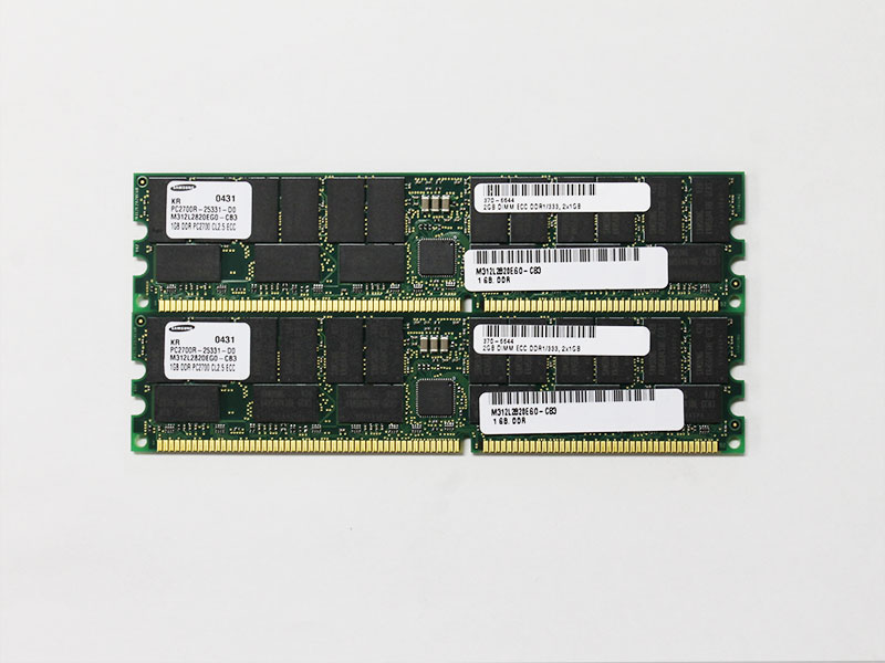 370-6644 Sun Microsystems 計2GB (1GBx2) PC-2700 DDR-333 ECC Registereed SAMSUNG M312L2820EG0-CB3【中古】