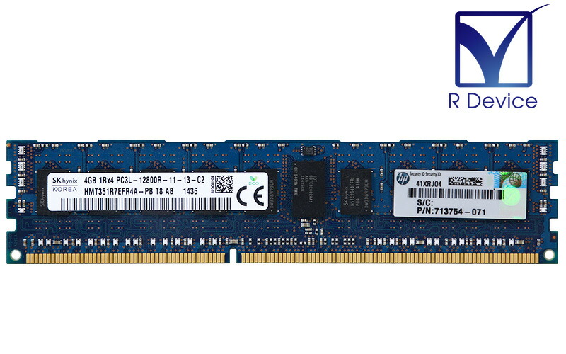713754-071 HP 4GB DDR3-1600 マイコン3-12800R ECC Registered 1.35V 240pin SK hynix HMT351R7EFR4A-PB【中古記憶装置】