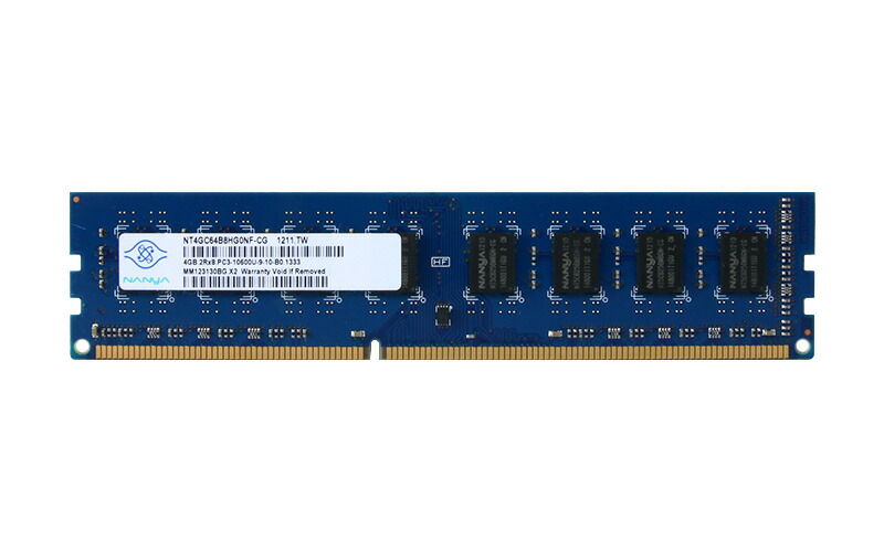 NT4GC64B8HG0NF-CG Nanya Technology (南亜科技) 4GB DDR3-1333 パソコン3-10600U 1.5V 240pin【中古】