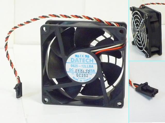 DATECH 0825-12LLBA 3Pin 80*80*25mm DCファン P/N:4E537【中古】