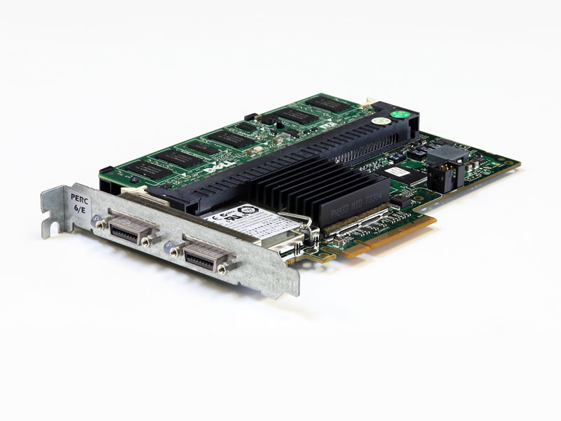 0FY374 DELL PERC 6/E SAS RAIDコントローラー PCI Express x8 512MBキャッシュメモリ+BBU搭載【中古】