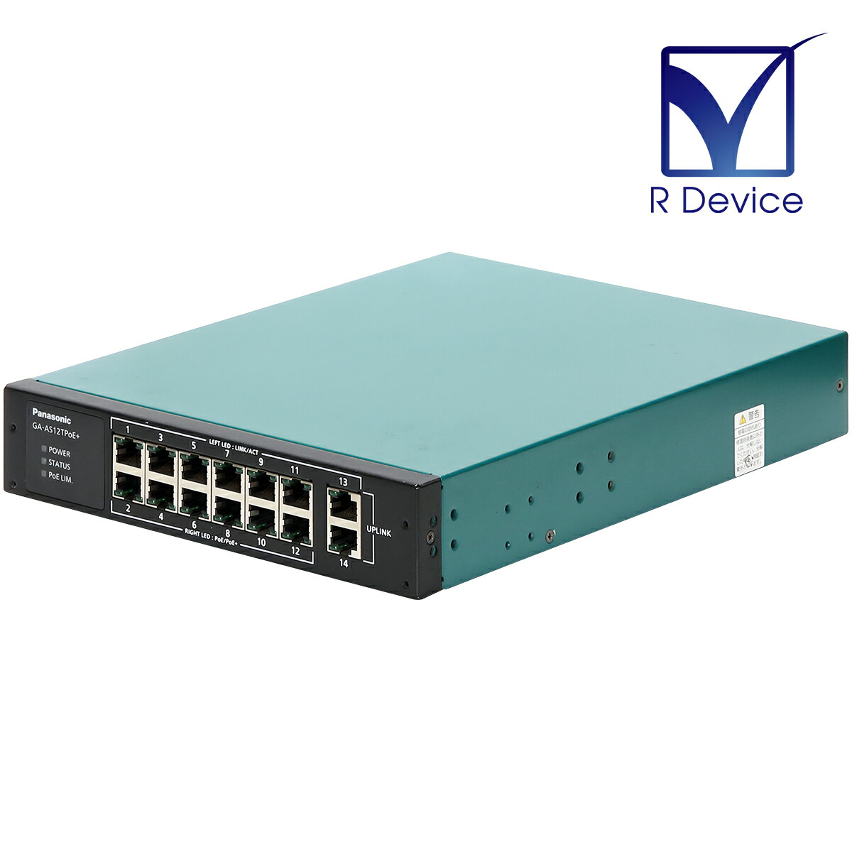 GA-AS12TPoE+ PN25128 Panasonic ES Networks PoE給電 スイッチングこしき 10/100/1000 12界面 すべり出し化済【中古】