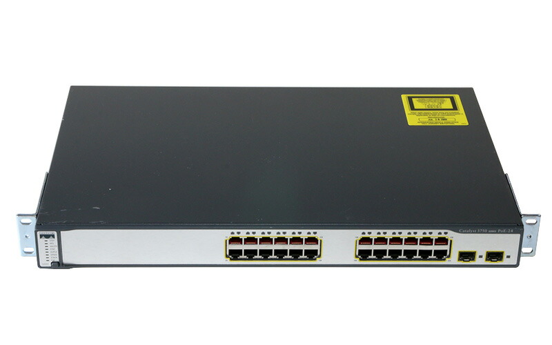 WS-C3750-24PS-S V08 Cisco Systems 10/100 PoEポート x24/1000SFP x2 初期化済み【中古】
