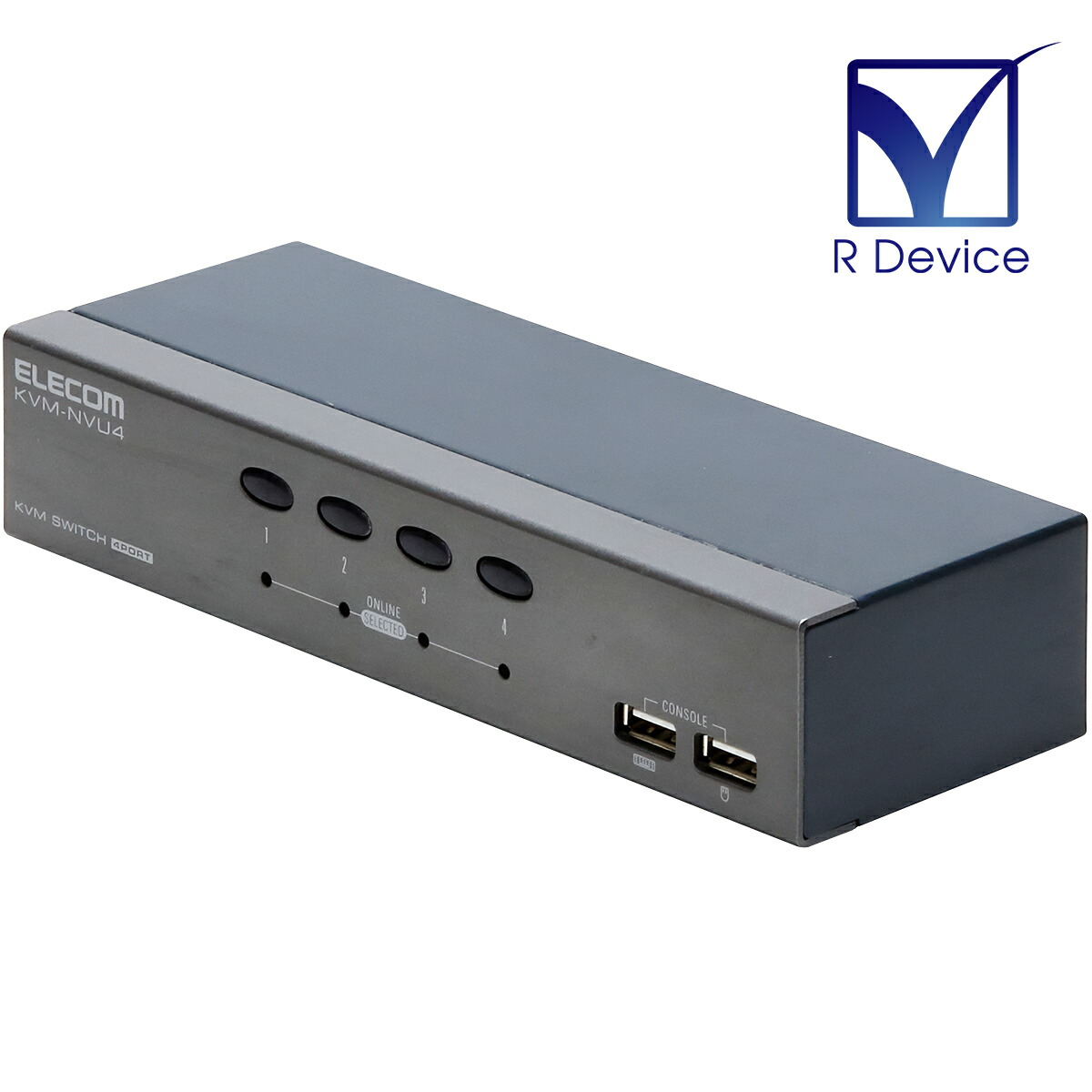 KVM-NVU4 ELECOM USB相応う マイコンうつり変わり器 4台うつり変わり【中古】