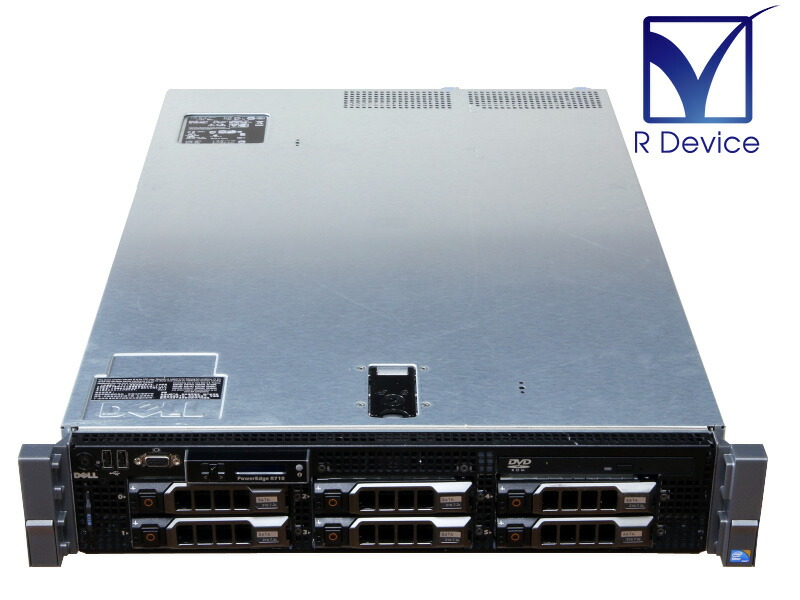 PowerEdge R710 DELL Xeon Processor E5506 2.13GHz *2/16GB/HDD非搭載/DVD-ROM/PERC 6/i/電源ユニット *2【中古サーバー】|アールデバイス