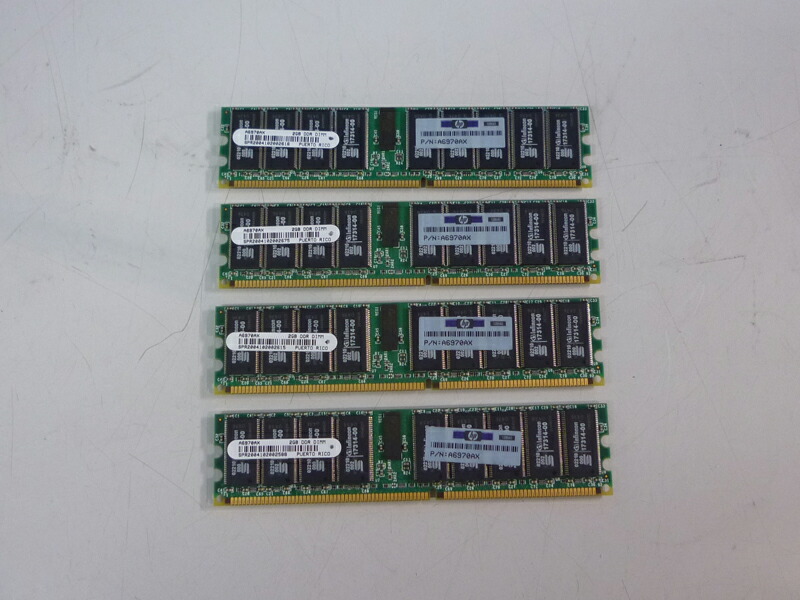 A6970AX HP 2GB マイコン2100 CL2.5 ECC DDR SDRAM 4枚書き割り/8GB【中古】