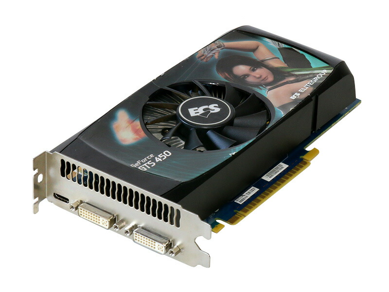 ECS GeForce GTS 450 1GB Mini HDMI/Dual DVI-I PCI Express x16 2.0 NGTS450-1GPI-F【中古グラフィックゲーム盤】