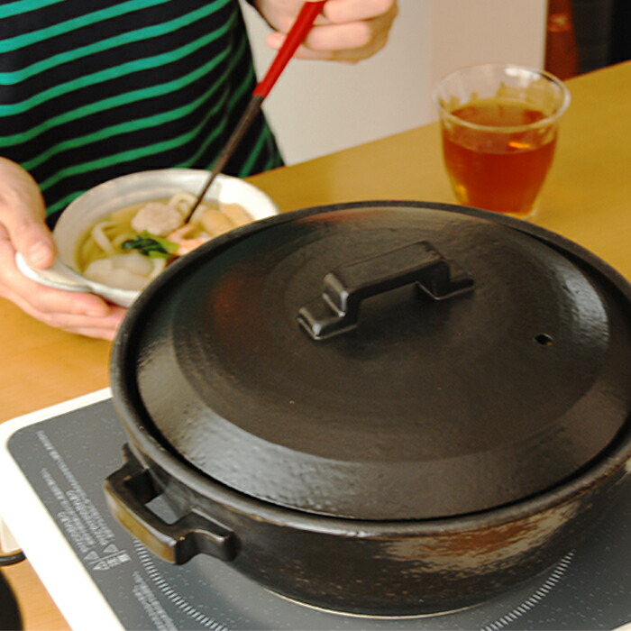 セラミック加工 Ih土鍋 号 Style Black Ih対応 萬古焼土鍋 おしゃれ 日本製 三人用 新築祝い 結婚祝い 母の日 炊飯 還暦祝 長寿祝 誕生日プレゼント 伝統工芸 陶器の和遊感 Ceconsolidada Cl