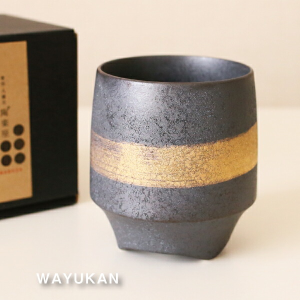 有田焼　陶悦窯　カラーカップ　ゴールド 有田焼 陶悦窯 結晶金銀彩ペア特大カップ 木箱 新品、未使用