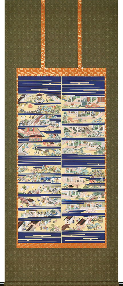 掛軸16 楽天市場】掛け軸 掛軸 十六善神大 大幅複製仏画 106×232cm 高級