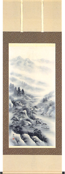 楽天市場】掛け軸 水墨山水 （三浦光陽） （掛軸小物なし） 送料