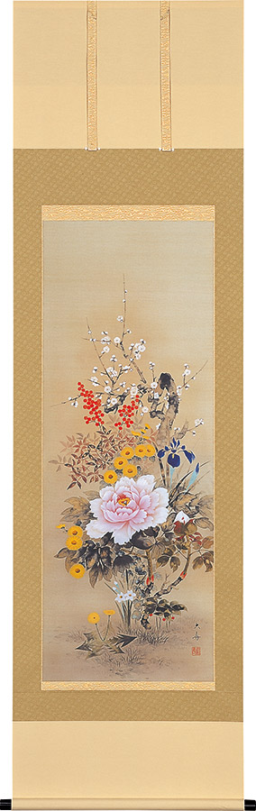 楽天市場】掛け軸 掛軸 淡彩山水 大山久司 尺五立(54.5×190cm) 桐箱