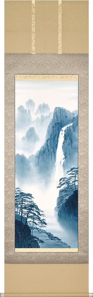 楽天市場】掛け軸 掛軸 四神相応山水図 棚橋玄道 尺八横(65×138cm) 桐