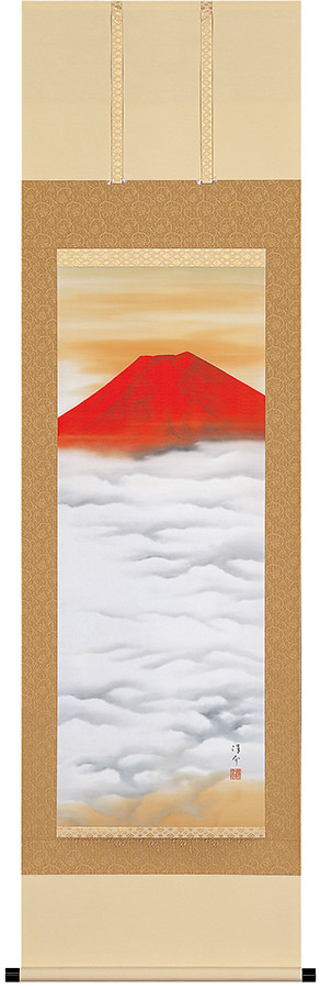 楽天市場】掛け軸 掛軸 淡彩山水 大山久司 尺五立(54.5×190cm) 桐箱