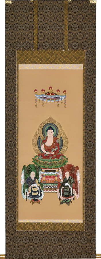 複製/天台宗/天台三尊仏図/三尊佛図/工芸/布袋屋掛軸HI-994 複製/天台宗/天台三尊仏図/三尊佛図/工芸/布袋屋掛軸HI-