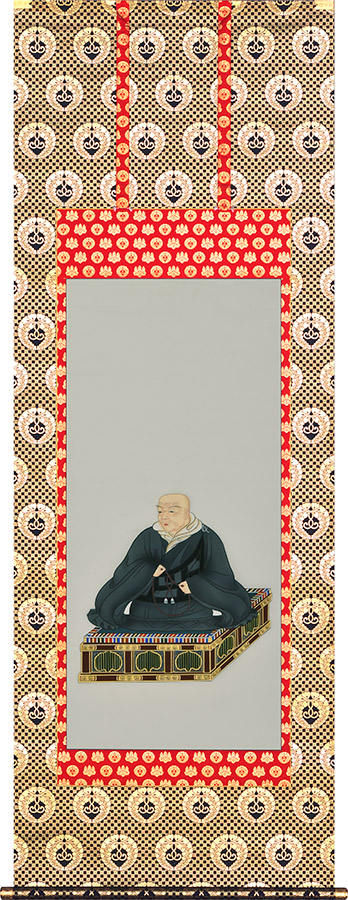 掛け軸 掛軸 親鸞聖人 加藤鳳文 尺八立 68×191cm 高級桐箱入 全国送料無料無料 代引き手数無料|わざっか本舗