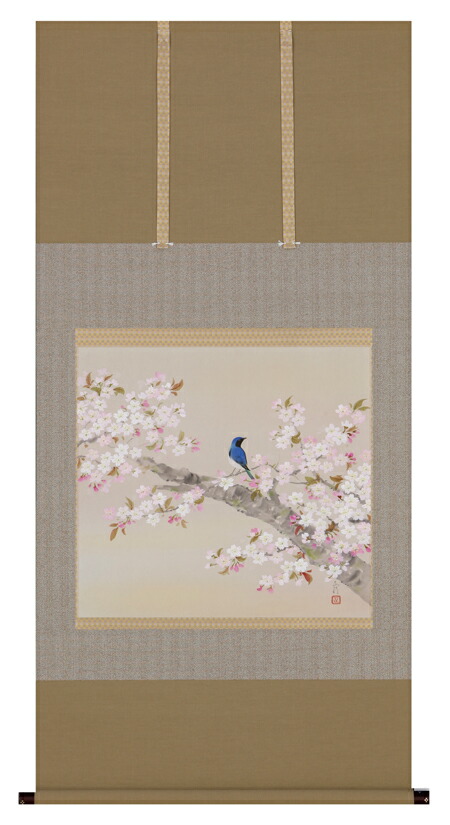 掛軸　北条静香作　秋草に鶴美品　店じまい SALE中 掛軸北条静香作秋草に鶴美品店じまい SALE中