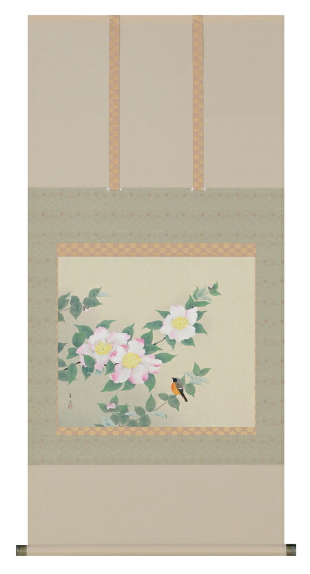 掛け軸 掛軸(かけじく) 山茶花(井上 清治) 全国送料無料無料 代引き手数無料 新品掛け軸 専門店 通販\