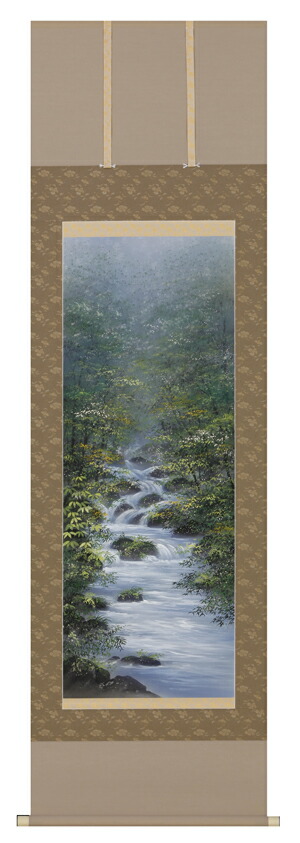 水墨画 山と滝 掛け軸 水墨画 水彩画 廬山の滝 掛け軸 水墨山水 水墨画 絵画 掛け軸 伝統山水