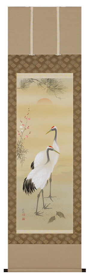 掛け軸 尾崎春秋 双鶴 絹本 希少 軸装 茶道具 掛軸 美品 です。 掛け軸 尾崎春秋 双鶴 絹本 希少 軸装 茶道具 掛軸 美品 です。 - メルカリ