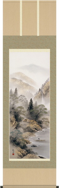掛け軸 掛軸 山水 <br>彩色山水（田口 紅洋）<br>?新品掛軸（かけじく）販売<br>受注後生産商品