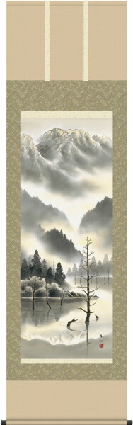 楽天市場】掛け軸 掛軸 山水 彩色山水（江本 修山）?新品掛軸（かけじ