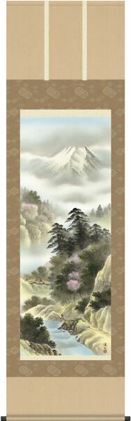 楽天市場】掛け軸 掛軸（かけじく）四季賞翫 春 万山乱花（伊藤 渓山