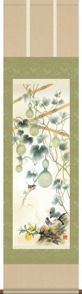 ［美品］瓢箪 ひょうたん 掛軸 楽天市場】掛け軸 掛軸（かけじく）尺三幅 六瓢（北山 歩生）夏