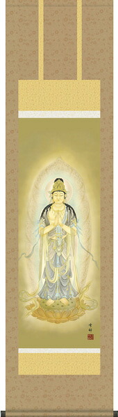 掛け軸 仏事 販売 中山 尺三立 化粧箱 金襴本佛表装 掛軸 床の間 おしゃれ 壁掛け 絵 44.5cm×164cm 全国送料無料|わざっか本舗