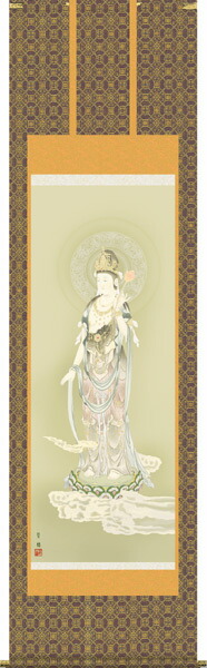 掛け軸 掛軸 観音様 <br>雲上観音（鈴木 翠朋）<br>?新品掛軸（かけじく）販売<br>受注後生産商品