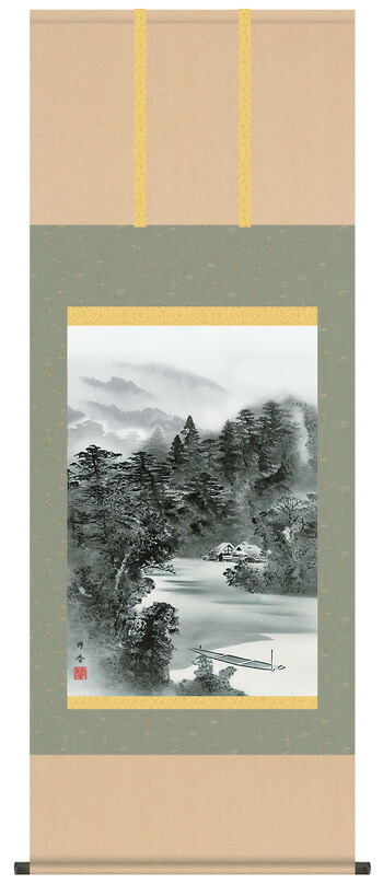 自然景観 掛軸 楽天市場】掛け軸 掛軸(かけじく)[尺三立]冨岳塔景(江本 修山)全国送料