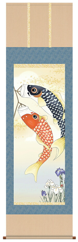 楽天市場】【掛軸】 金彩昇鯉 鯉のぼり軸 【A4022】【メーカー直送品