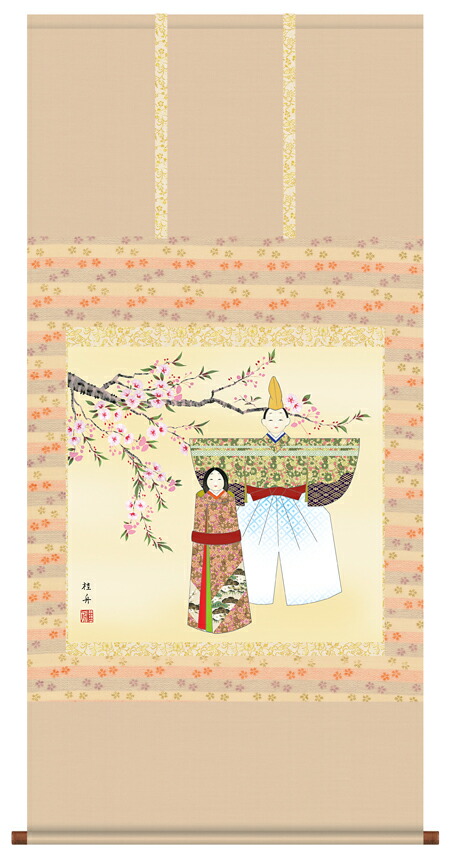 楽天市場】掛け軸 掛軸（かけじく）[尺八横]紫式部?式部雛