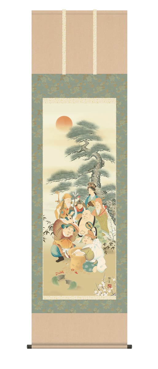 楽天市場】掛け軸 掛軸(かけじく)販売専門店[尺五立]七福神(榎本 東山