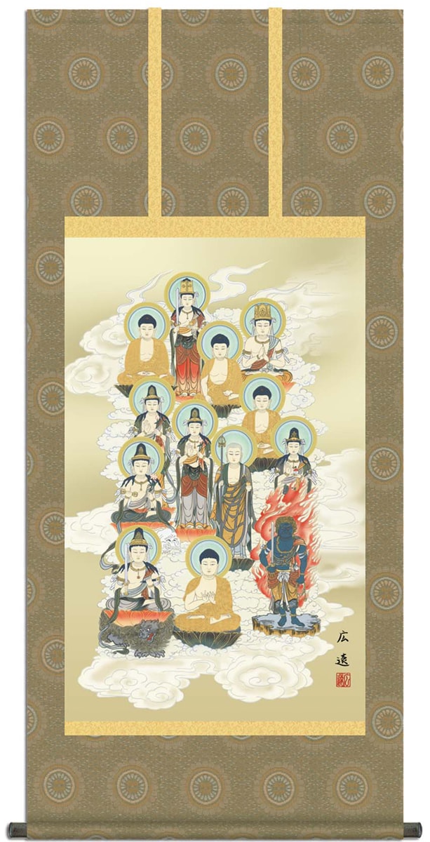 楽天市場】掛け軸 販売 伝統仏画 [尺五立]白衣観音(阿部 静雅)掛軸販売