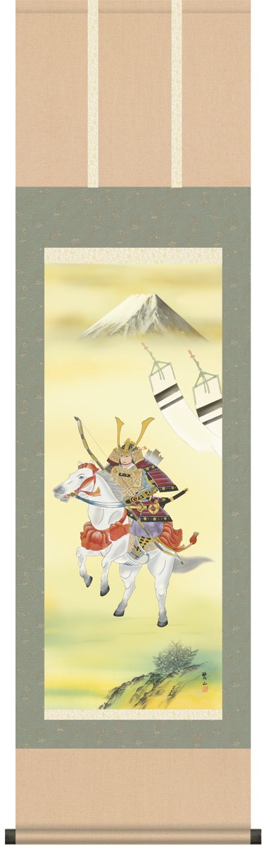 楽天市場】掛け軸 掛軸（かけじく）[尺五立]馬上武者（鈴木 翠朋