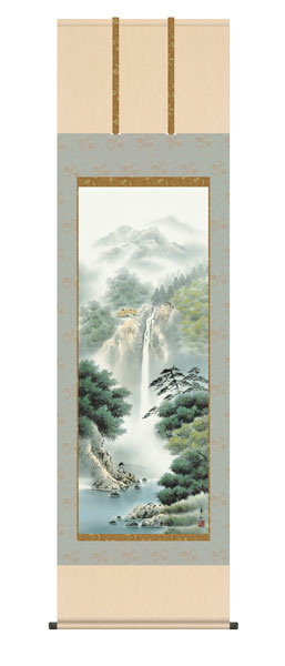 楽天市場】【特価品】山水 掛け軸尺八立『水墨山水』平野 翠雪（ひらの