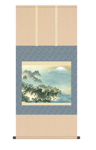 掛け軸　横山　大観　蓬莱山　尺五横幅54.5×高さ約115cm　名画複製画　 \