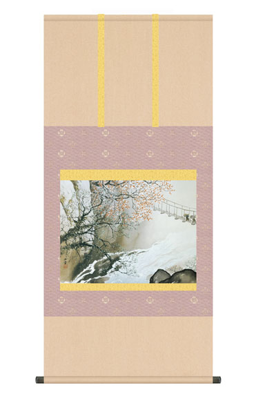 楽天市場】複製名画の掛け軸 川合玉堂 山村春麗 尺五立 幅54.5cm×丈