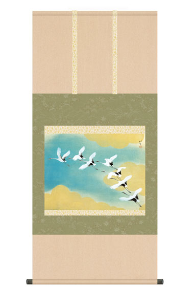 楽天市場】掛軸 日本製 名作複製画シリーズ 川端龍子 虹の如く 洛彩