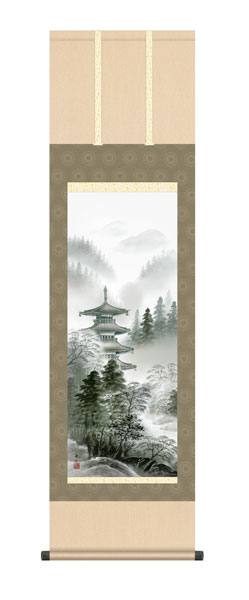 上高地　掛け軸 楽天市場】掛け軸 掛軸（かけじく）[尺三巾]上高地(熊谷 千風
