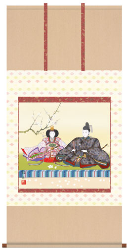 掛け軸(掛軸)お雛さま 段雛（奥居 佑山） ?掛軸（かけじく）送料無料 受注後生産商品\