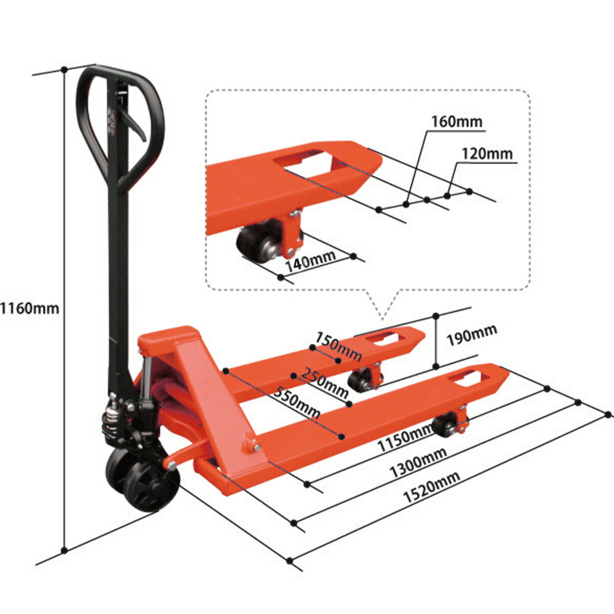 ハンドリフト2500kg ダブルローラー KIKAIYA ハンドパレットトラック 個人様は営業所止め 【期間限定！最安値挑戦】 ハンドパレットトラック