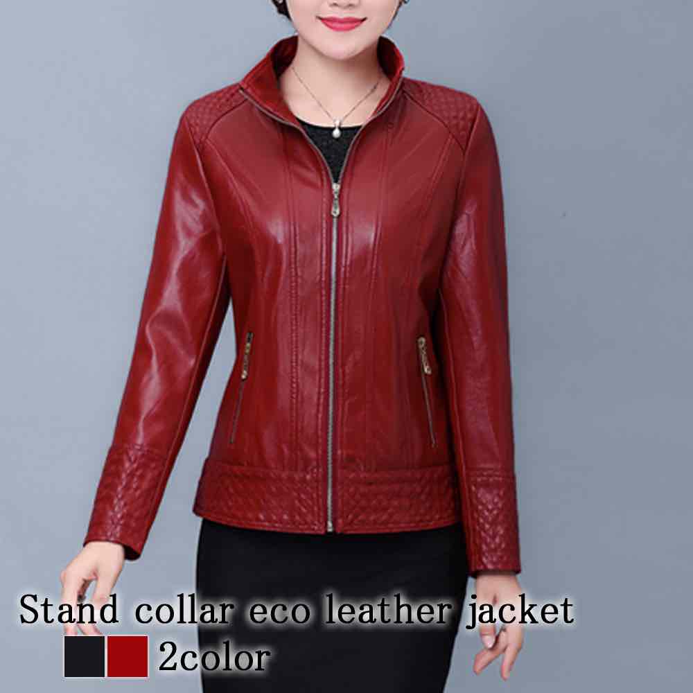 楽天市場】ライダースジャケット レディース スタンドカラー