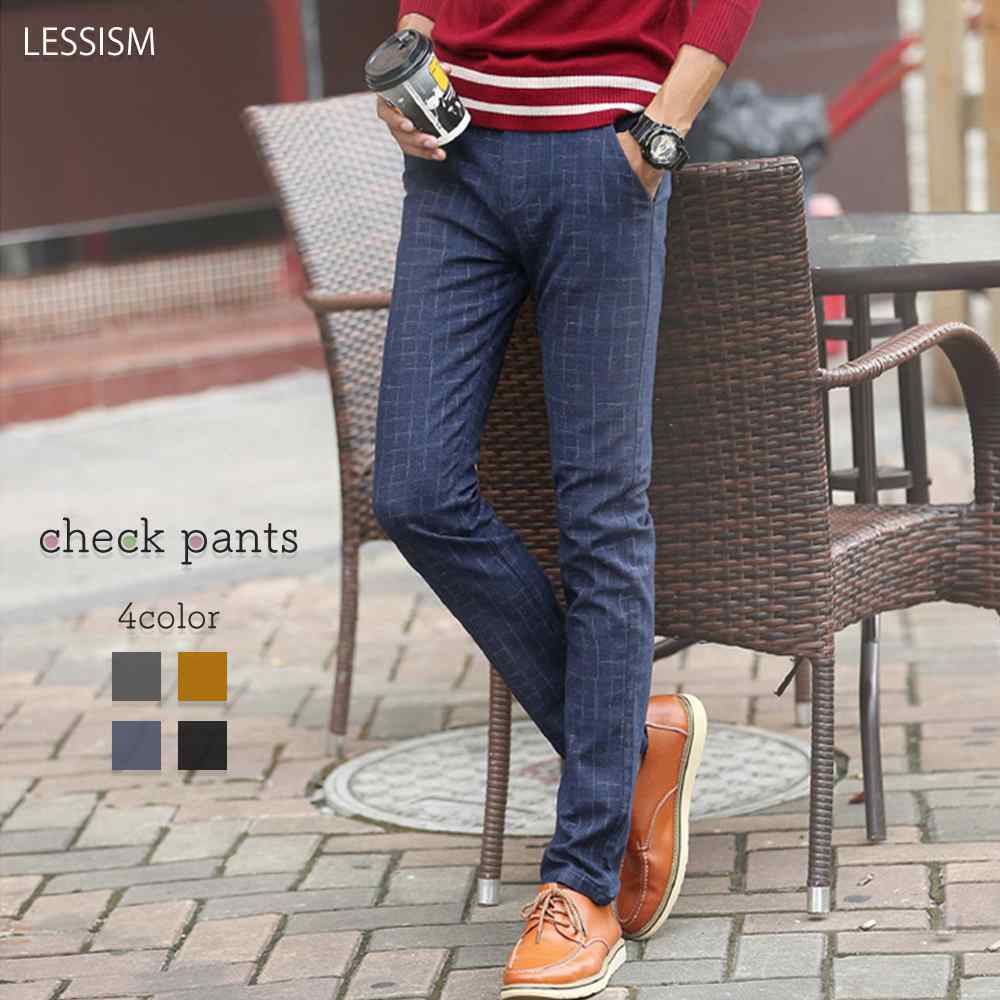 楽天市場 チノパン メンズ ストレートパンツ ブランド チェック柄 ストレッチ ゆったり 大きいサイズ 冬 カジュアルパンツ おしゃれ 夏 秋 春 セール Tokyo Sic トウキョウシック